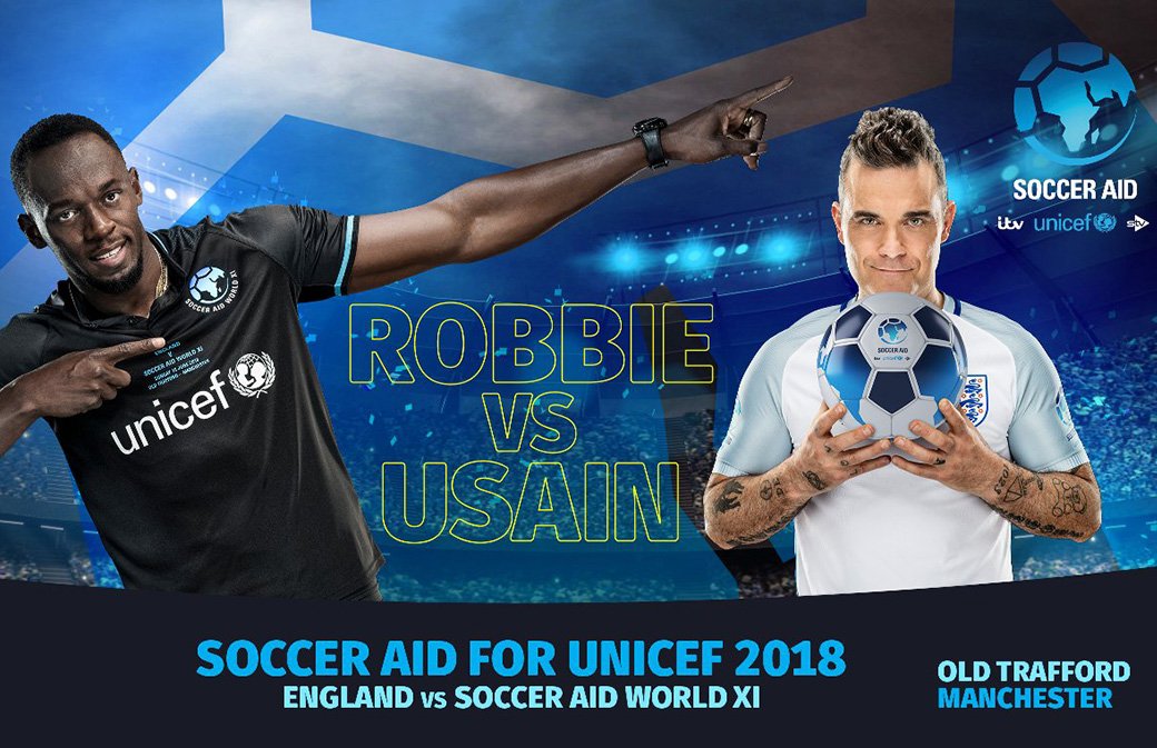 Football : Robbie Williams s'offre Usain Bolt