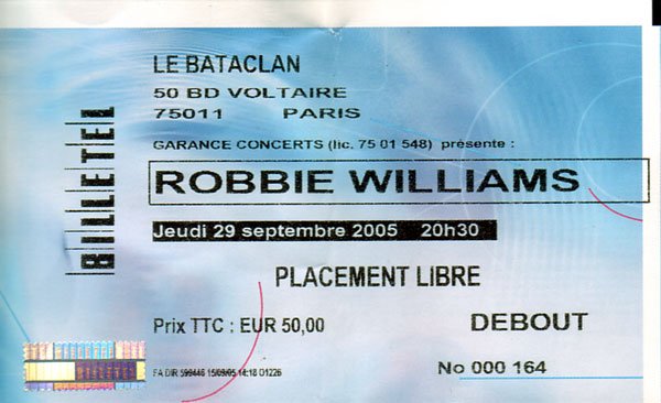 2005 10 01 le bataclan ticket 1