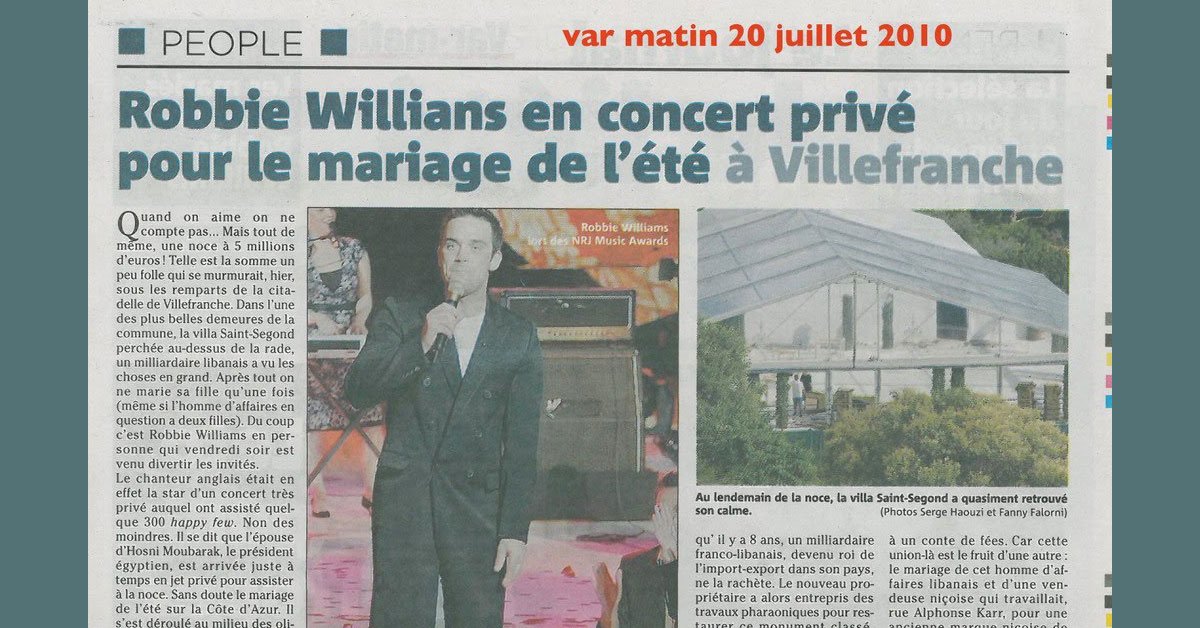Robbie en Concert à Villefranche ?